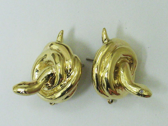 Snake earrings 18k yellow gold